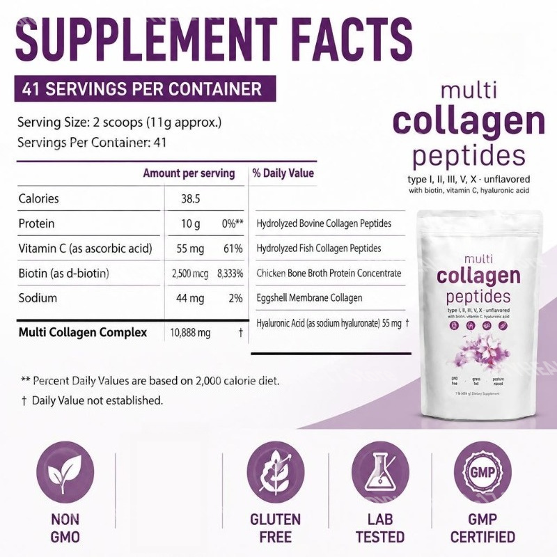Poudre de peptides de collagèn - Hair Care Vitamin avis et prix