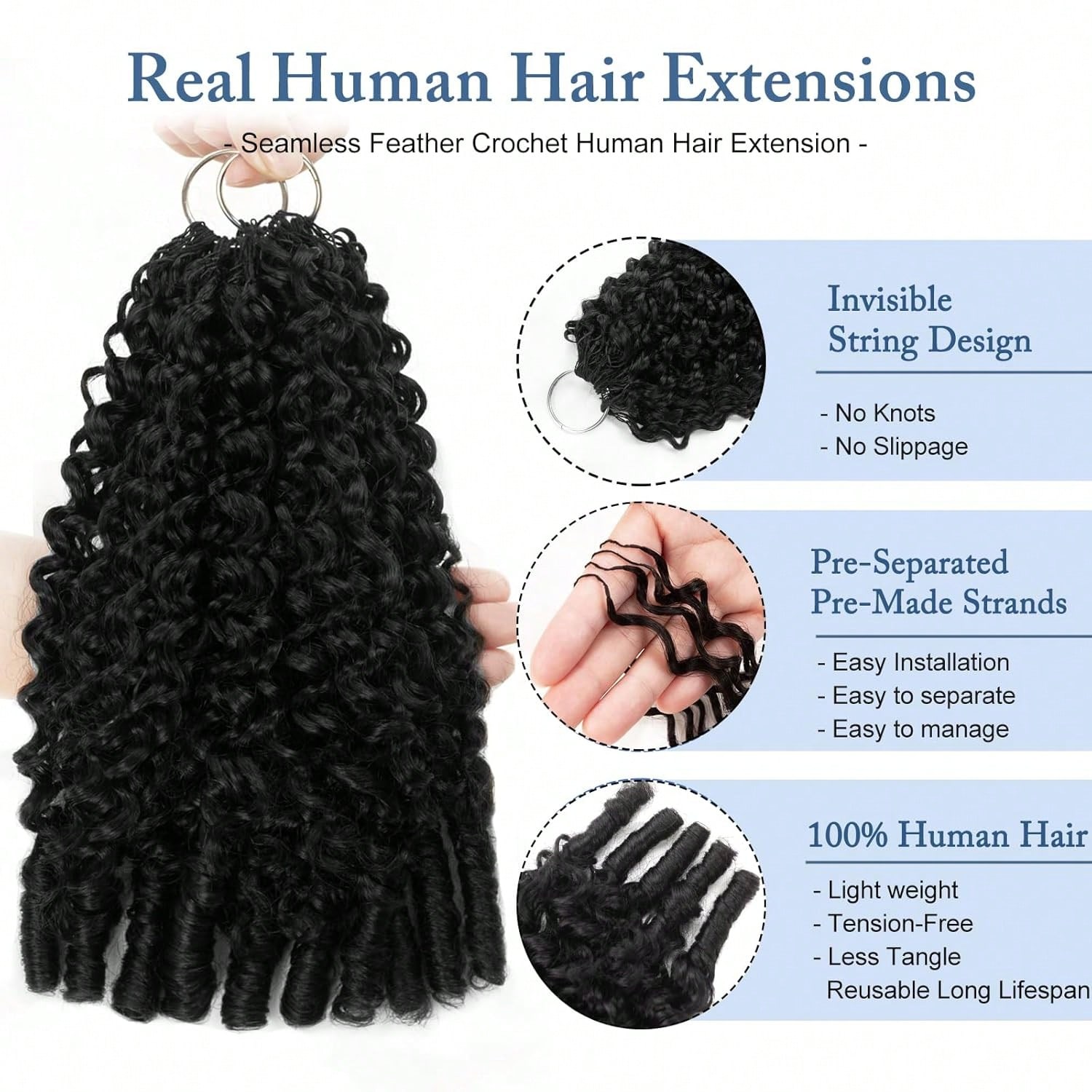 Cheveux humains bouclés birman - Crochet Braiding Hair avis et prix